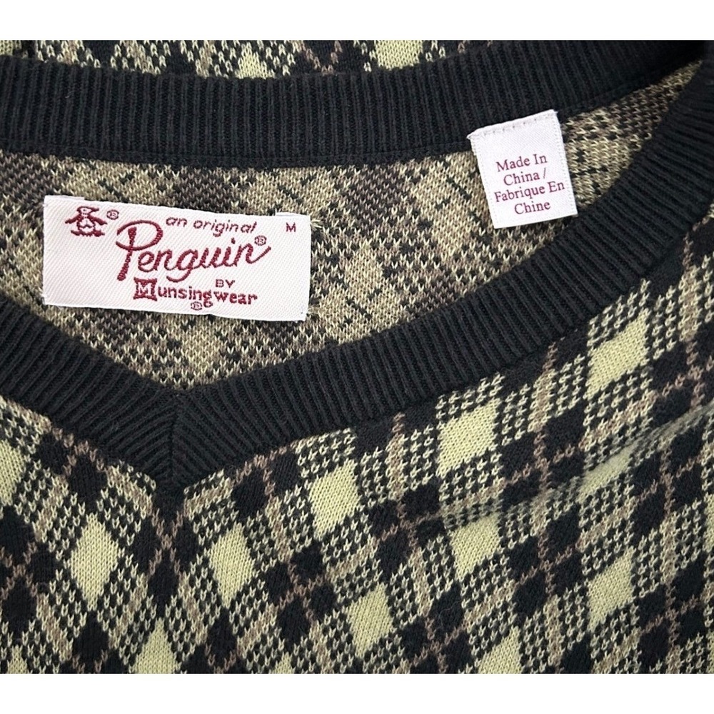 Original Penguin Men Medium Argyle Pattern V-Neck… - image 5